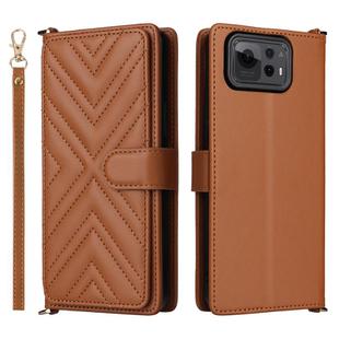 For Asus Zenfone 12 Ultra Multifunctional 6-Card Slots Leather Phone Case with Wrist Strap(Brown)
