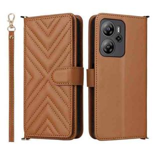 For Blackview Oscal Tiger 13 Multifunctional 6-Card Slots Leather Phone Case with Wrist Strap(Brown)