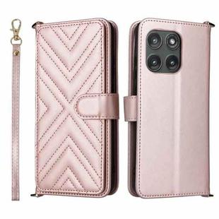 For Motorola Edge 5G 2025 Multifunctional 6-Card Slots Leather Phone Case with Wrist Strap(Pink)
