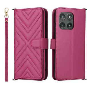 For Motorola Edge 5G 2025 Multifunctional 6-Card Slots Leather Phone Case with Wrist Strap(Rose Red)