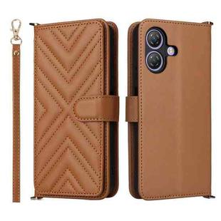 For Ulefone Note 21 Multifunctional 6-Card Slots Leather Phone Case with Wrist Strap(Brown)
