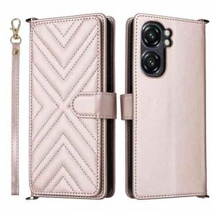 For Oukitel C58 / C58 Pro Multifunctional 6-Card Slots Leather Phone Case with Wrist Strap(Pink)