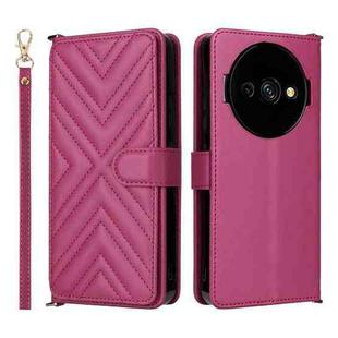 For Oukitel C59 / C59 Pro Multifunctional 6-Card Slots Leather Phone Case with Wrist Strap(Rose Red)
