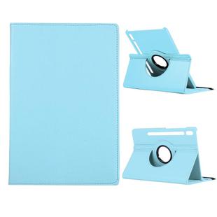 For Samsung Galaxy Tab S8+ / Tab S8 Plus /  Tab S7 FE / Tab S7+ / T970 360 Degree Rotation Litchi Texture Flip Leather Case with Holder(Sky Blue)