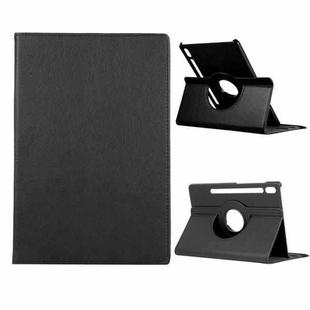 For Samsung Galaxy Tab S8+ / Tab S8 Plus /  Tab S7 FE / Tab S7+ / T970 360 Degree Rotation Litchi Texture Flip Leather Case with Holder(Black)