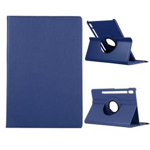 For Samsung Galaxy Tab S8+ / Tab S8 Plus /  Tab S7 FE / Tab S7+ / T970 360 Degree Rotation Litchi Texture Flip Leather Case with Holder(Blue)