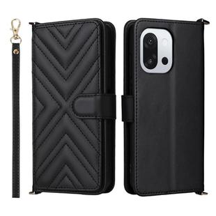 For OnePlus 13T 5G Multifunctional 6-Card Slots Leather Phone Case with Wrist Strap(Black)