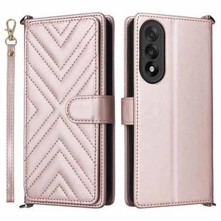 For OnePlus Nord 5 / OnePlus Ace 5 Ultra Multifunctional 6-Card Slots Leather Phone Case with Wrist Strap(Pink)