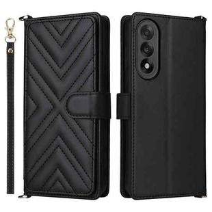 For OnePlus Nord 5 / OnePlus Ace 5 Ultra Multifunctional 6-Card Slots Leather Phone Case with Wrist Strap(Black)