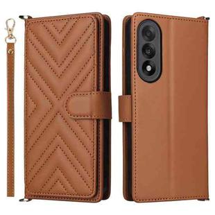 For OnePlus Nord 5 / OnePlus Ace 5 Ultra Multifunctional 6-Card Slots Leather Phone Case with Wrist Strap(Brown)