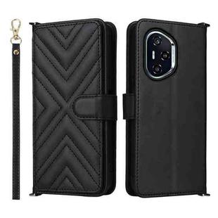 For Honor 400 Multifunctional 6-Card Slots Leather Phone Case with Wrist Strap(Black)