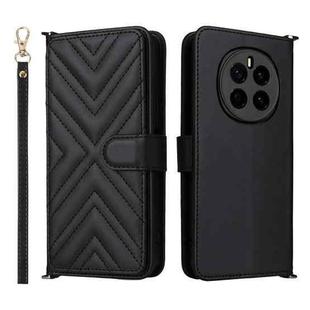 For Honor Magic7 5G Multifunctional 6-Card Slots Leather Phone Case with Wrist Strap(Black)