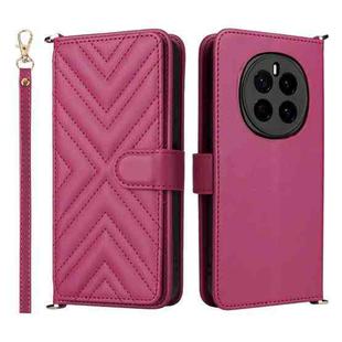 For Honor Magic7 5G Multifunctional 6-Card Slots Leather Phone Case with Wrist Strap(Rose Red)