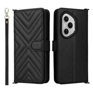 For 400 Pro Global 160.8mm Multifunctional 6-Card Slots Leather Phone Case with Wrist Strap(Black)