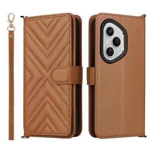 For 400 Pro Global 160.8mm Multifunctional 6-Card Slots Leather Phone Case with Wrist Strap(Brown)
