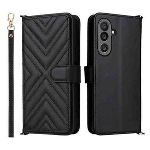 For Samsung Galaxy M56 5G Multifunctional 6-Card Slots Leather Phone Case with Wrist Strap(Black)