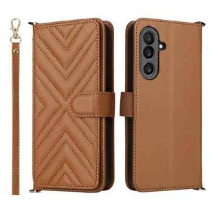 For Samsung Galaxy M56 5G Multifunctional 6-Card Slots Leather Phone Case with Wrist Strap(Brown)