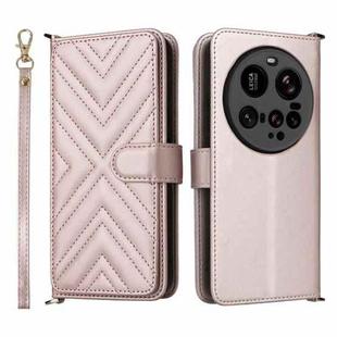 For Xiaomi 15 Ultra Multifunctional 6-Card Slots Leather Phone Case with Wrist Strap(Pink)