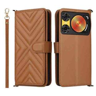 For ZTE nubia Music 2 Multifunctional 6-Card Slots Leather Phone Case with Wrist Strap(Brown)