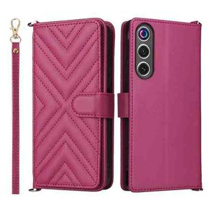For ZTE nubia Red Magic 10 Air Multifunctional 6-Card Slots Leather Phone Case with Wrist Strap(Rose Red)