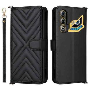 For ZTE nubia Neo 3 GT 5G Multifunctional 6-Card Slots Leather Phone Case with Wrist Strap(Black)