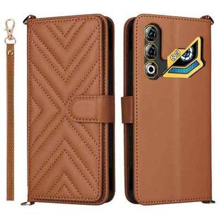 For ZTE nubia Neo 3 GT 5G Multifunctional 6-Card Slots Leather Phone Case with Wrist Strap(Brown)