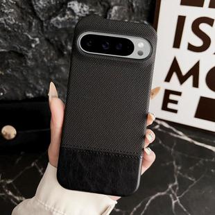 For Google Pixel 9 / 9 Pro Stitching Cloth MagSafe Magnetic PC Hybrid PU Phone Case(Black)