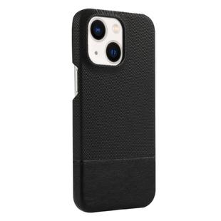 For iPhone 14 / 13 Stitching Cloth MagSafe Magnetic PC Hybrid PU Phone Case(Black)