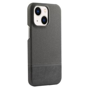 For iPhone 14 / 13 Stitching Cloth MagSafe Magnetic PC Hybrid PU Phone Case(Grey)