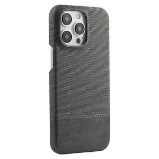For iPhone 13 Pro Stitching Cloth MagSafe Magnetic PC Hybrid PU Phone Case(Grey)