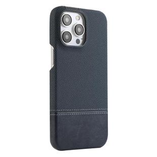 For iPhone 13 Pro Stitching Cloth MagSafe Magnetic PC Hybrid PU Phone Case(Dark Blue)