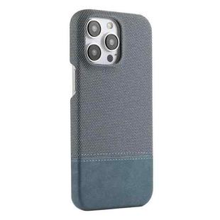 For iPhone 12 Pro Max Stitching Cloth MagSafe Magnetic PC Hybrid PU Phone Case(Cyan Blue)