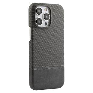 For iPhone 12 Pro Max Stitching Cloth MagSafe Magnetic PC Hybrid PU Phone Case(Grey)