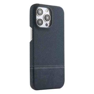For iPhone 12 Pro Max Stitching Cloth MagSafe Magnetic PC Hybrid PU Phone Case(Dark Blue)