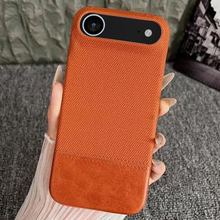 For iPhone 17 Air Stitching Cloth MagSafe Magnetic PC Hybrid PU Phone Case(Brown)