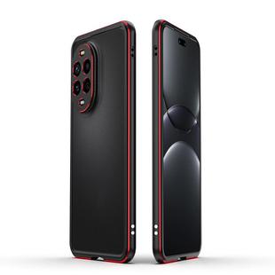 For Huawei nova 13 Pro Aurora Series Lens Protector + Metal Frame Phone Case(Black Red)