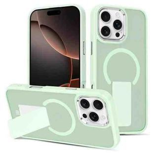 For iPhone 16 Pro Skin Feel Invisible Kickstand MagSafe Phone Case(Green)