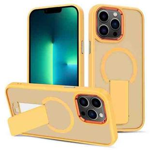 For iPhone 13 Pro Max Skin Feel Invisible Kickstand MagSafe Phone Case(Orange)