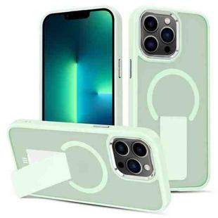 For iPhone 13 Pro Max Skin Feel Invisible Kickstand MagSafe Phone Case(Green)