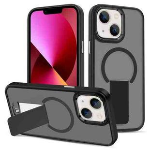 For iPhone 13 Skin Feel Invisible Kickstand MagSafe Phone Case(Black)