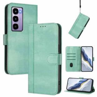For itel City 100 Line Splicing Buckle Retro Leather Phone Case(Mint)