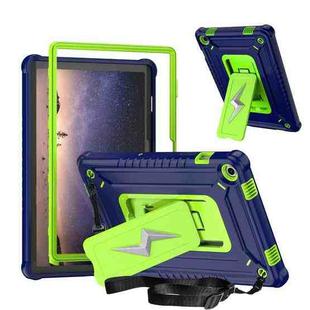 For Samsung Galaxy Tab A9+ Armor Bolt Shape Holder Silicone Hybrid PC Tablet Case(Navy Blue Olivine)