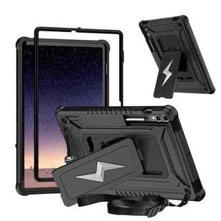For Samsung Galaxy Tab S10+ / S9+ Armor Bolt Shape Holder Silicone Hybrid PC Tablet Case(Black)