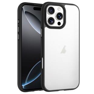 For iPhone 16 Pro Max Phantom Frosted Airbag Shockproof Transparent Phone Case(Black)