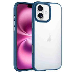 For iPhone 16 Plus Phantom Frosted Airbag Shockproof Transparent Phone Case(Blue)