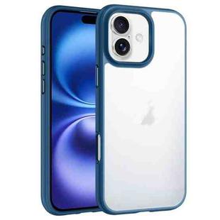 For iPhone 16 Phantom Frosted Airbag Shockproof Transparent Phone Case(Blue)