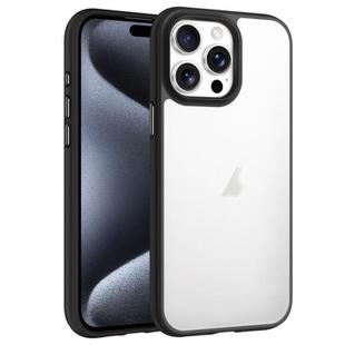 For iPhone 15 Pro Max Phantom Frosted Airbag Shockproof Transparent Phone Case(Black)