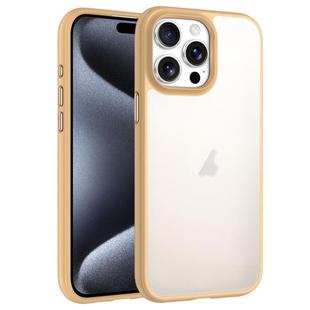 For iPhone 15 Pro Max Phantom Frosted Airbag Shockproof Transparent Phone Case(Yellow)