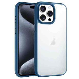 For iPhone 15 Pro Max Phantom Frosted Airbag Shockproof Transparent Phone Case(Blue)