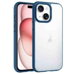 For iPhone 15 Phantom Frosted Airbag Shockproof Transparent Phone Case(Blue)
